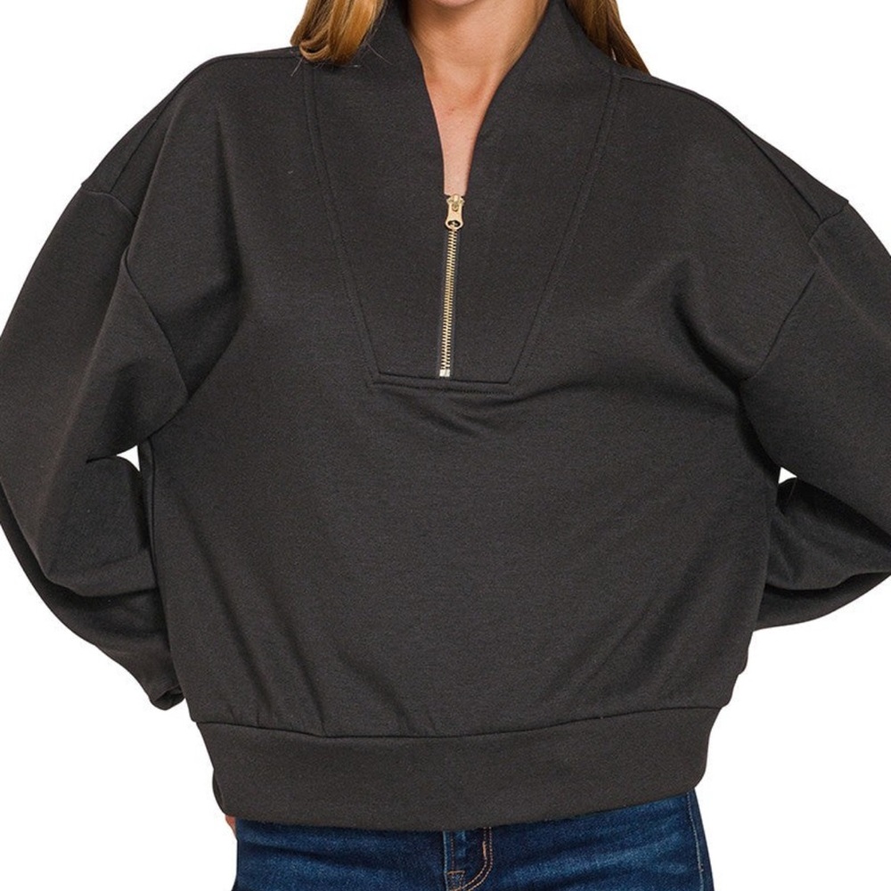 Dark Gray Half-Zip Sweatshirt